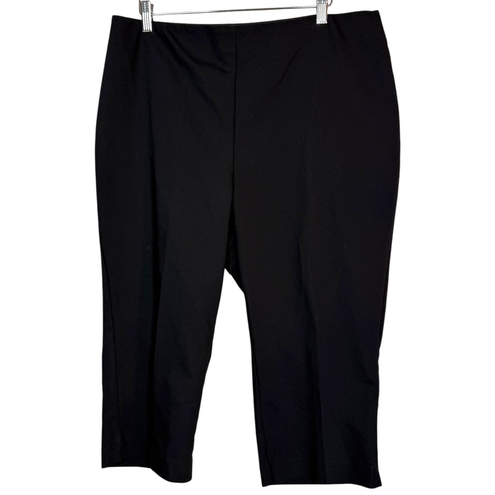 Lane Bryant‎ Womens Black Pull On Stretch Cropped Dress Pants Size 16